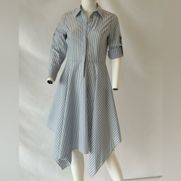 BCBG MaxAzria  Beatryce Striped Shirt Dress, Size XXS Light Blue - Picture 1 of 6